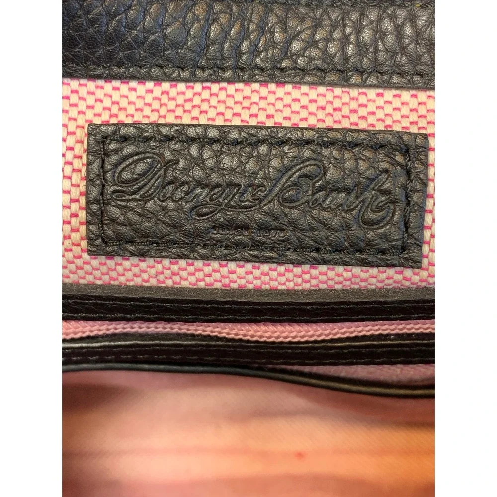 Dooney & Bourke East West Satchel Handbag Black Florentine Pebbled Leather